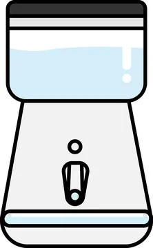 Simple and cute pet line icons of water feeder Stock Illustration