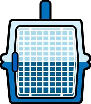 Simple and cute pet line icons of pet carrier Stock Illustration