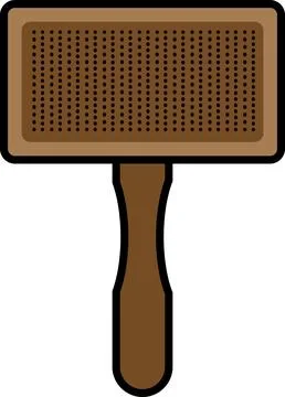 Simple and cute pet line icons of grooming brush-2 Stock Illustration