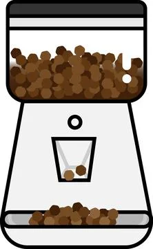 Simple and cute pet line icons of food feeder Stock Illustration