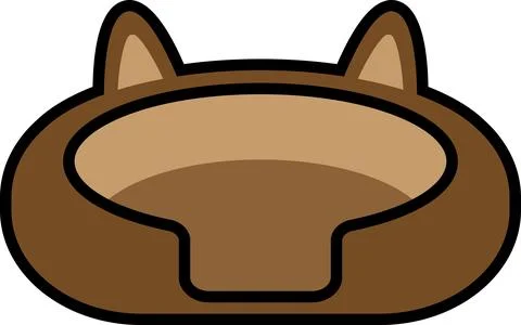 Simple and cute pet line icons of dog nest Stock Illustration