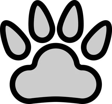 Simple and cute pet line icons of dog paw Illustrazione stock