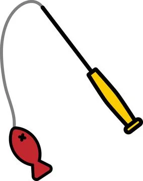 Simple and cute pet line icons of cat teaser wand-2 Stock Illustration
