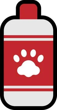 Simple and cute pet line icons of cat shampoo Stock Illustration