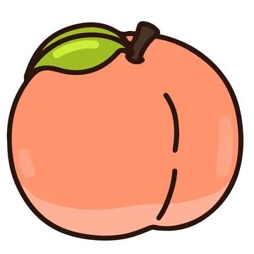 Simple and cute pink peach Stock Illustration