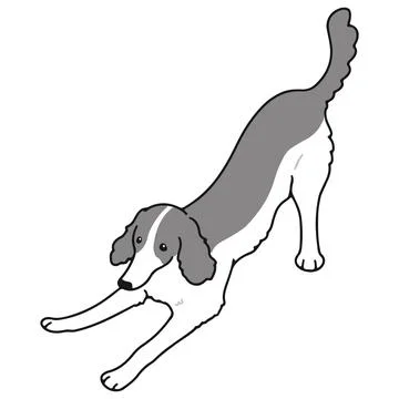 Simple and cute playful Borzoi dog illustration Stock Illustration