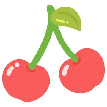 Simple and cute red cherries Stock Illustration