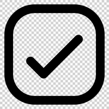 Simple and cute rounded square check box icon Stock Illustration