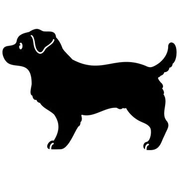 Simple and cute silhouette of Jack Russell Terrier in side view with details Stock Illustration