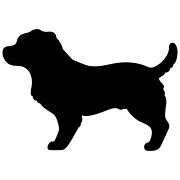 Simple and cute silhouette of Jack Russell Terrier in side view Stock Illustration