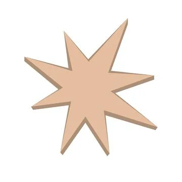 Simple and cute star from recycling cardboard paper. Christmas design element Stock Illustration