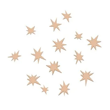 Simple and cute star set from recycling cardboard paper. Christmas elements c Ilustración de archivo