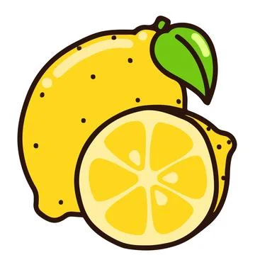 Simple and cute yellow lemons Stock Illustration
