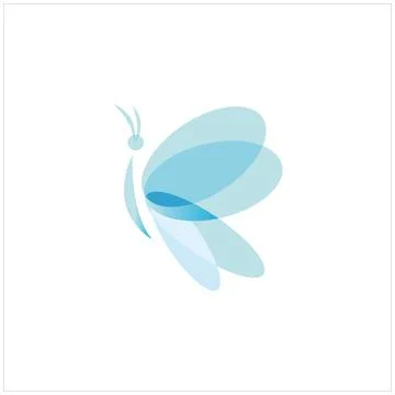 Simple and elegant butter fly blue color Stock Illustration