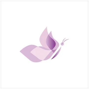 Simple and elegant butter fly purple color Stock Illustration