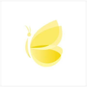 Simple and elegant butter fly yellow color Stock Illustration