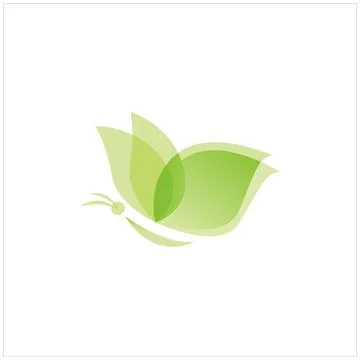 Simple and elegant butter fly green color Stock Illustration
