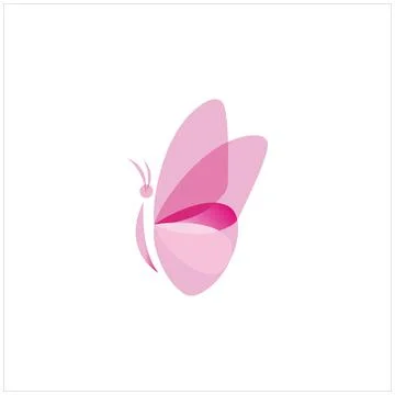 Simple and elegant butter fly purple color Stock Illustration