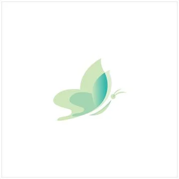Simple and elegant butter fly light green color Stock Illustration