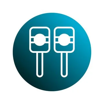 Simple and elegant icon design showcasing two maracas against a gradient bl.. Stock Illustration
