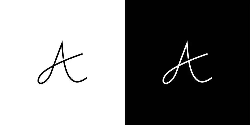 Simple and elegant A letter initials logo design Stock Illustration