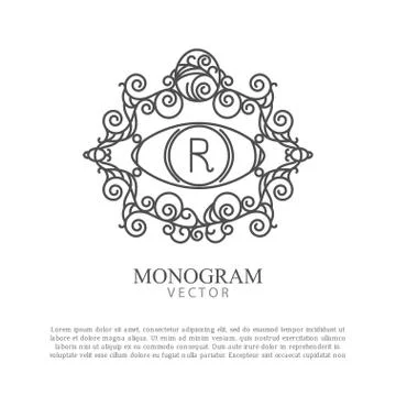 Simple and elegant monogram design for logo Stock Illustration