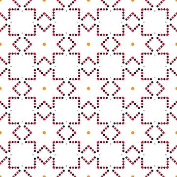 Simple and elegant pattern with red, orange, and black circles Stock Photos