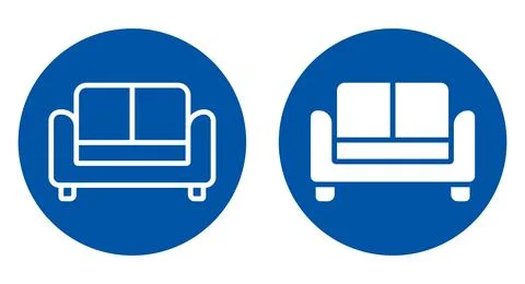 Simple and Elegant Sofa Icons for Modern Home Interior Design Use Illustrazione stock