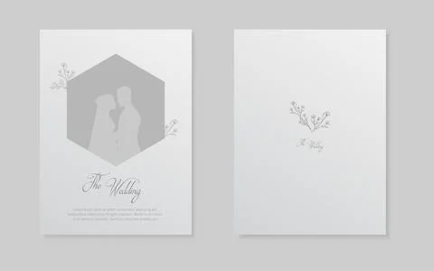 Simple and elegant wedding invitation card vector. Clean wedding invitation Stock Illustration