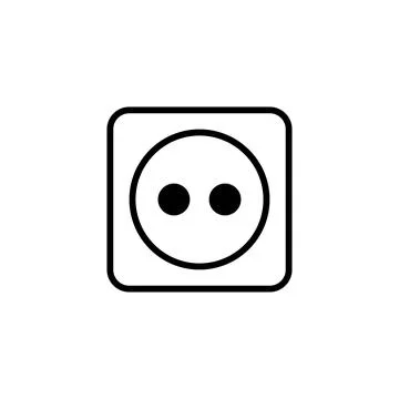 A Simple and essential graphical representation of an electrical outlet for.. Stock Illustration