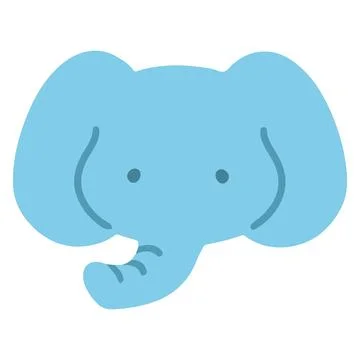 Simple and flat blue Elephant Stock Illustration