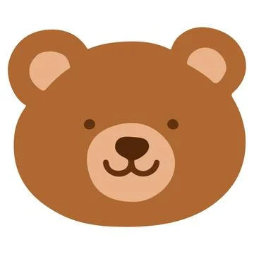 Simple and flat brown Bear Stock Illustration