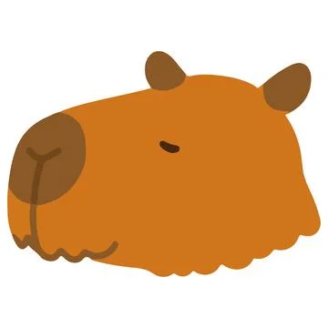 Simple and flat Capybara baby Stock Illustration