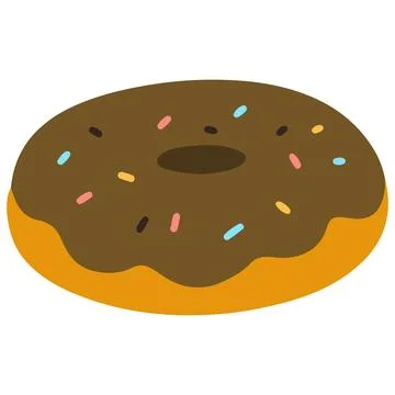 Simple and flat chocolate covered donut Stock Illustration