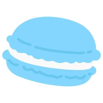 Simple and flat colored blue macaroon Stock Illustration