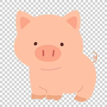 Simple and flat colored cute Pig illustration Stock Illustration