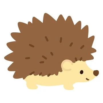 Simple and flat colored Hedgehog Stock Illustration
