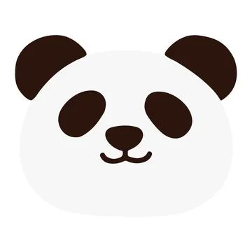 Simple and flat colored Panda Stock Illustration