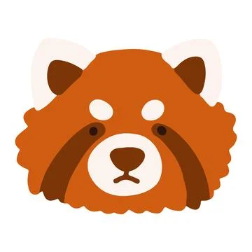 Simple and flat colored Red Panda Stock Illustration
