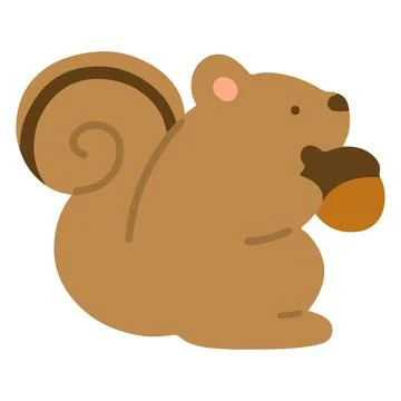 Simple and flat colored Squirrel Stock Illustration