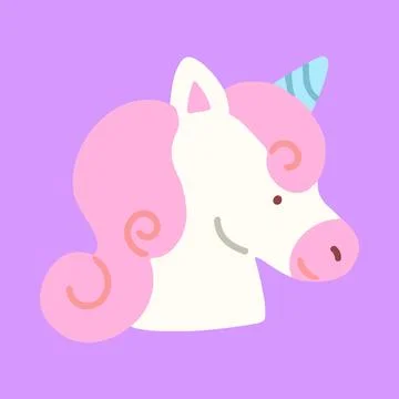 Simple and flat colored Unicorn Stock Illustration