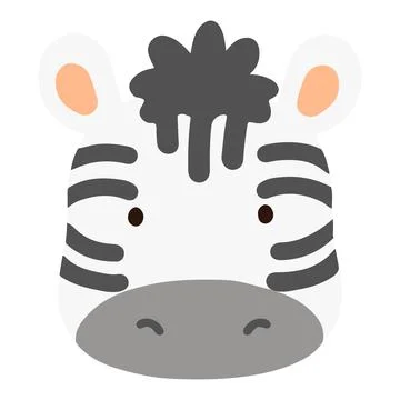 Simple and flat colored Zebra Stock Illustration