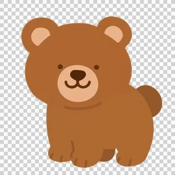 Simple and flat cute brown Bear illustration Stock Illustration