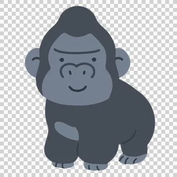 Simple and flat cute grey Gorilla illustration Stock Illustration