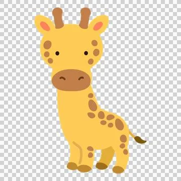 Simple and flat cute yellow Giraffe illustration Stock Illustration
