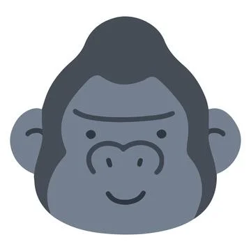 Simple and flat grey Gorilla Stock Illustration