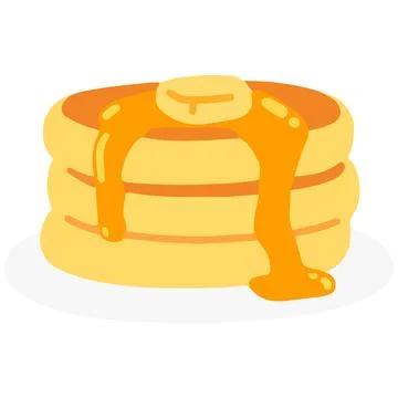 Simple and flat pancakes with syrup Stock Illustration