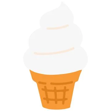Simple and flat vanilla ice cream 库存插图