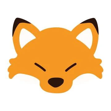 Simple and flat yellow Fox Stock Illustration