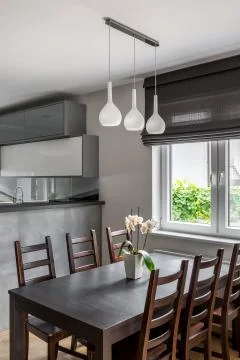 Simple and functional dining area idea Stock Photos